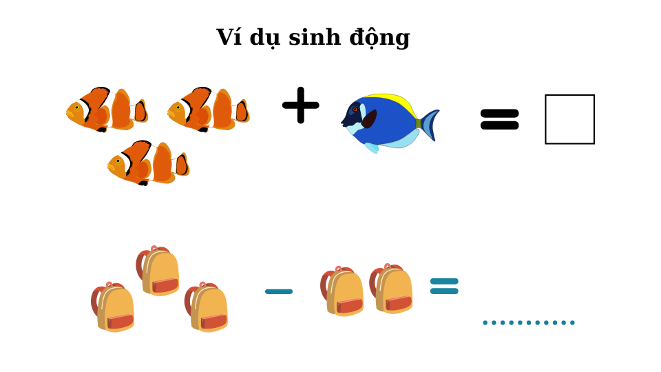 Vi dụ phép cộng trừ trong phạm vi 10